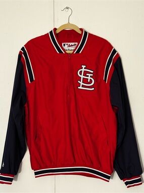 Vintage St. Louis Cardinals Quarter-Zip Windbreaker Pullover Jacket
